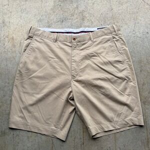 Polo Golf Ralph Lauren Mens Chino Shorts Khaki Flat Front Stretch Cotton Size 38